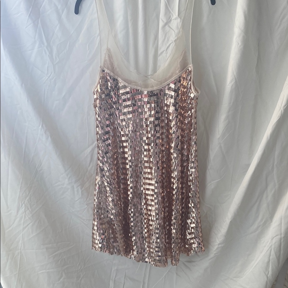 Free People Disco Fever Sequin Dress in Rose Gold - Picture 3 of 5